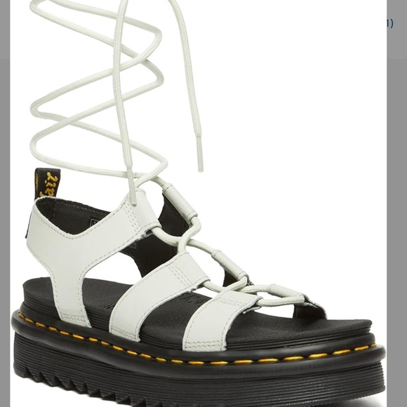 Dr. Martens Nartilla White Leather Gladiator Sandals Womens 10 Chunky platform - Picture 1 of 16
